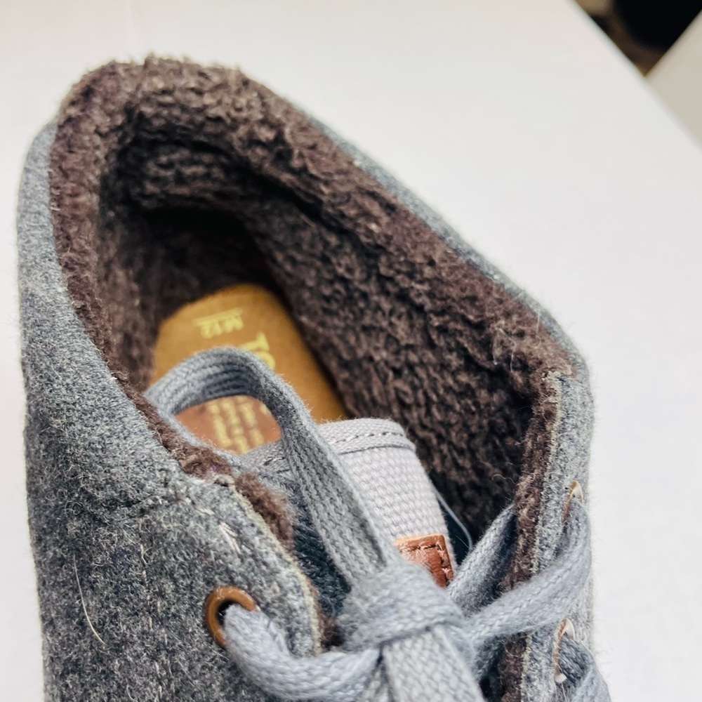 Toms Botas Highlands Mens Grey Wool Ridge Sherpa Lined Chukka Boots Size 12 - Picture 7 of 9
